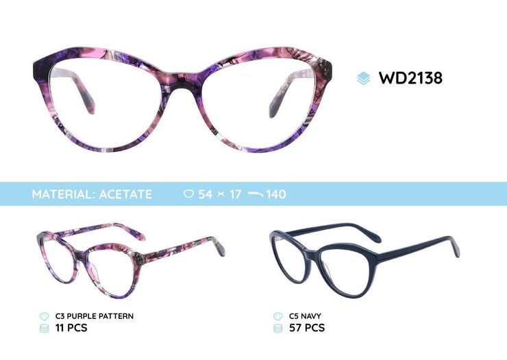 Plastic frames for glasses acetate material WD2138