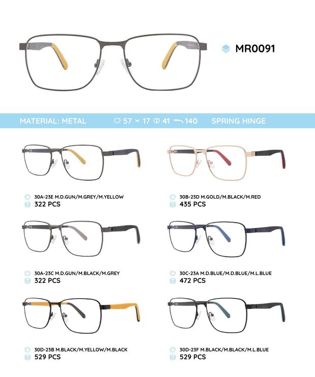 Металлическая оправа с дужками из пластика TR-90 MR0091