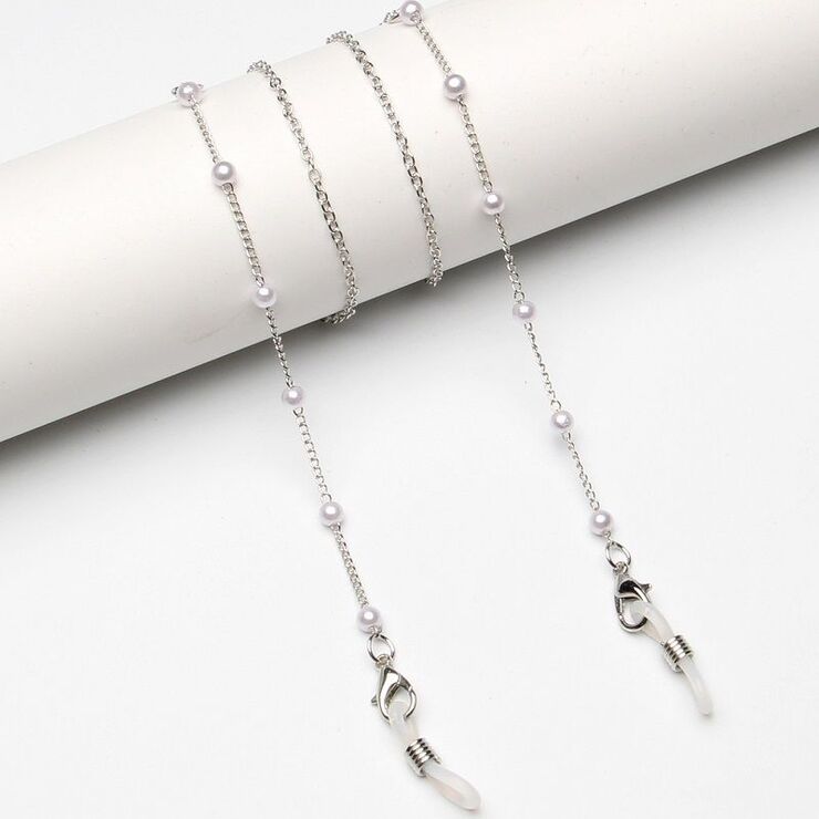 Metal non-slip chain, with pearls, for glasses and masks GL1896