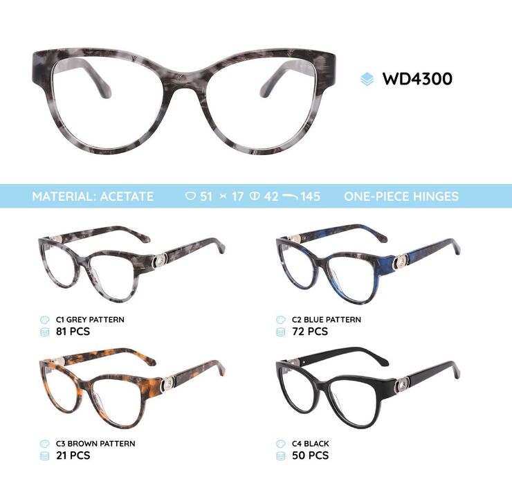 Plastic acetate eyeglasses frame WD4300
