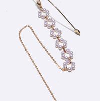 Gold-colored metal non-slip chain, with pearl, for glasses and masks GL1393