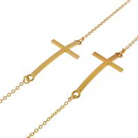 Gold-colored metal non-slip chain, with a cross, for glasses and masks GL042