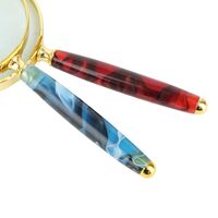 Лупа, увеличительное стекло с ручкой 玉柄82红色-XX, диаметр: 82 мм, увеличение: 6Х