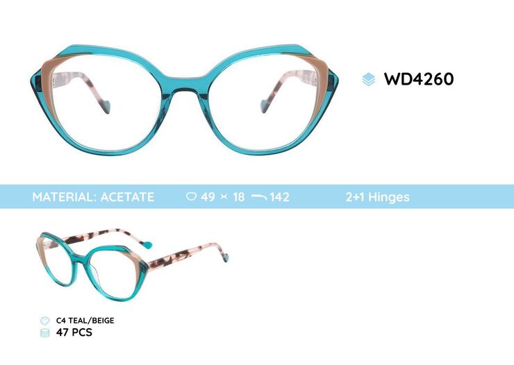 Plastic acetate eyeglasses frame for women WD4260