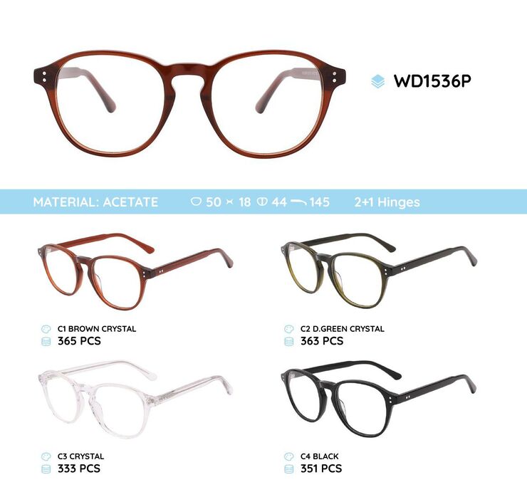 Plastic acetate eyeglasses frame for men WD1536P