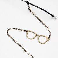 Bronze-colored metal non-slip chain, with glasses, for glasses and masks GL1894
