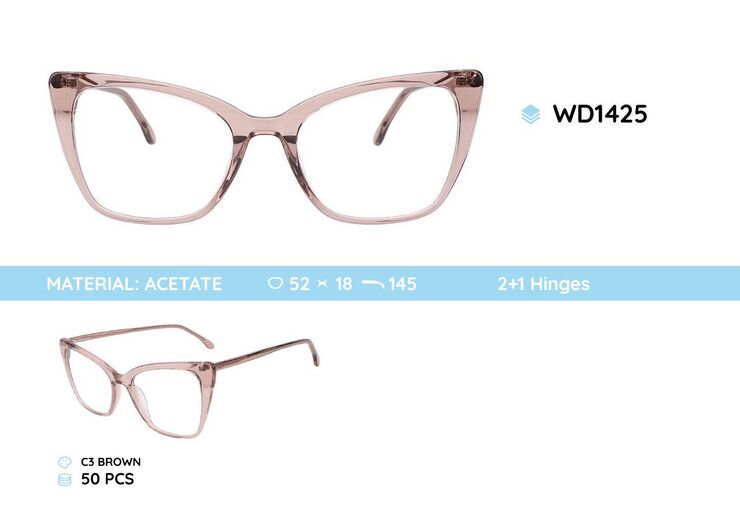 Оправа для очков пластиковая женская из материала ацетат WD1425