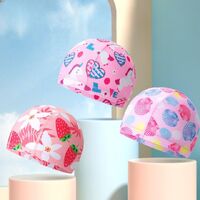 Textile waterproof swimming cap for kids 布帽-1-YU