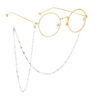 Металлическая нескользящая цепочка с серебрянным покрытием, с крестом, для очков и масок GS029