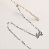 Silver-colored metal non-slip chain, with butterflies, for glasses and masks GL1872