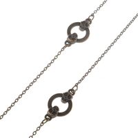 Bronze-colored metal non-slip chain, with double skull, for glasses and masks GL128