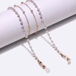 Gold-colored metal non-slip chain, with round gold and pearl, for glasses and masks GL1435