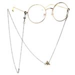 Bronze-colored metal non-slip chain, with a butterfly, for glasses and masks GL138