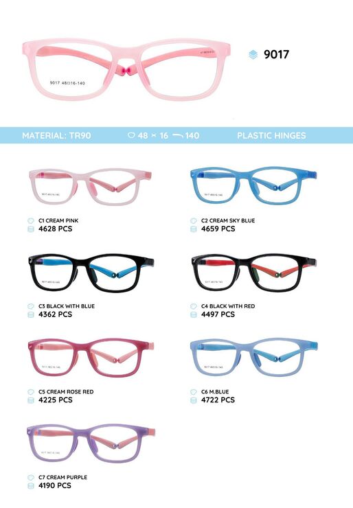 TR90 plastic eyeglasses frame for kids 9017