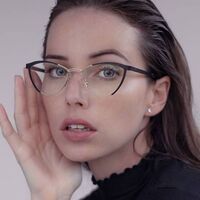 Metal glasses with blue light protection for women 8240-3007-PN