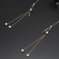 Металлическая нескользящая цепочка, с жемчугом, для очков и масок GL345