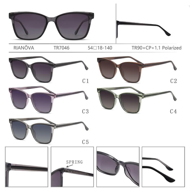 Солнцезащитные поляризационные пластиковые TR90+CP очки с флексом Rianova R7046