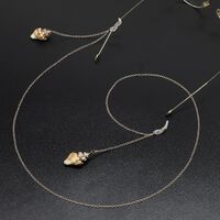 Металлическая нескользящая цепочка золотого цвета, с натуральными ракушками, для очков и масок GL767