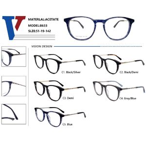 Plastic acetate + metal frame with spring hinges 8633-DA