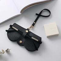 Sunglasses and eyeglasses hard shell case with string Q-48