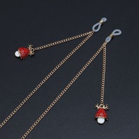 Металлическая нескользящая цепочка золотого цвета, с подвеской в виде рождественской шляпы, для очков и масок GL710