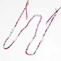 Multicolor rice bead glasses chain with letters GL1898