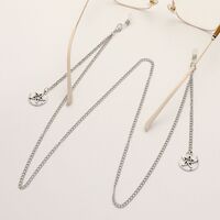 Silver-colored metal non-slip chain, with star pendant, for glasses and masks GL1873