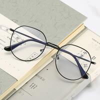 Metal eyeglasses for reading V6007 with blue ray cut protection, diopters from 0.00 to -6.00, not centered 