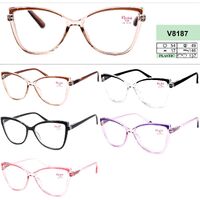 Ready-made plastic frame glasses for women Vizzini V8187, diopters from -4.00 to +4.00