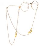 Gold-colored metal non-slip chain, with branch, for glasses and masks GL038
