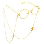 Gold-colored metal non-slip chain, with dollar sign, for glasses and masks GL552
