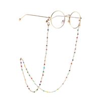 Gold metal non-slip chain, with colored beads, for glasses and masks GL965