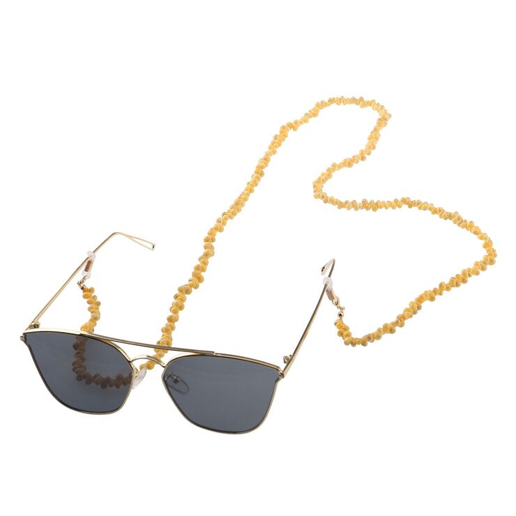 Metal non-slip chain gold, with yellow shells, for glasses and masks GL326
