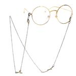 Bronze-colored metal non-slip chain, with a cross, for glasses and masks GL124