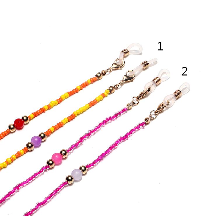 Metal non-slip chain, with round and rice beads, for glasses and masks GL1286