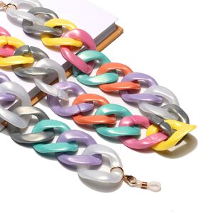 Acrylic non-slip matte chain, oval concave shape, for glasses and masks GB123