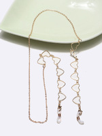 Set of two glasses chain with hearts and rounds GL1350