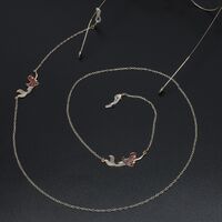 Gold-colored metal non-slip chain, with mermaid, for glasses and masks GL567