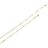 Gold-colored metal non-slip chain, with pearl, for glasses and masks GL112