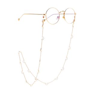 Gold-colored metal non-slip chain, with moon, for glasses and masks GL970