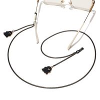 Black-colored metal non-slip chain, with pendant black angel ghost, for glasses and masks GL1515