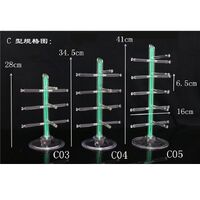 Tabletop acrylic glasses stand for 3 / 4 / 5 / 6 slots B04B05B06