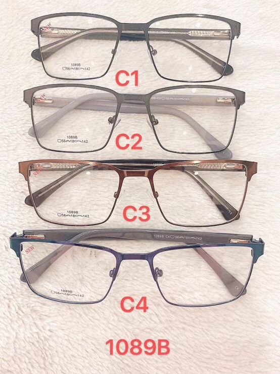Metal frame for glasses with spring hinges 1089B