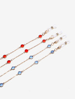 Glasses chain with pearl set of two-piece golden and silver GM029