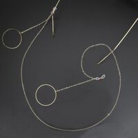 Metal non-slip chain, with pendant geometric round, for glasses and masks GL374