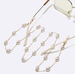 Gold-colored metal non-slip chain, with pearl 8mm, for glasses and masks GL382-1