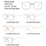 Protective metal glasses with anti-blue light lenses Landi LD813