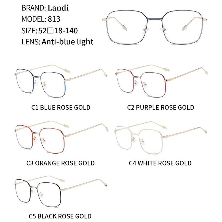 Очки защитные металлические с защитой от синего света Landi LD813