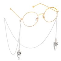 Металлическая нескользящая цепочка серебряного цвета, с подвеской в виде скелета, для очков и масок GL402