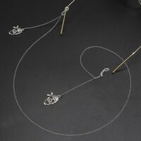 Металлическая нескользящая цепочка серебряного цвета, с подвеской в виде черепа, для очков и масок GL473